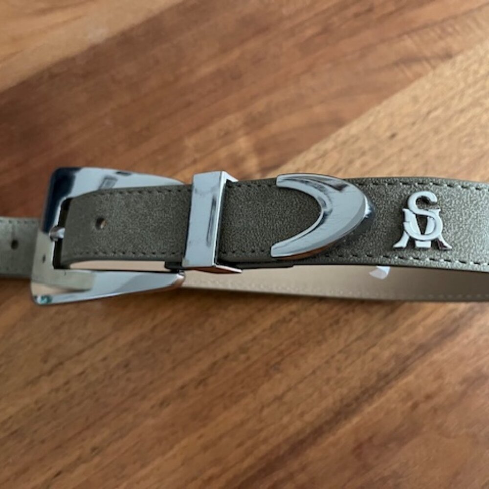 STEVE MADDEN'S TOPSTITCHED FAUX SUEDE BELT NEW Sz. M